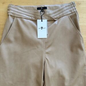 7 For All Mankind Faux Leather Pants, Color Tan, Size Medium, NWT